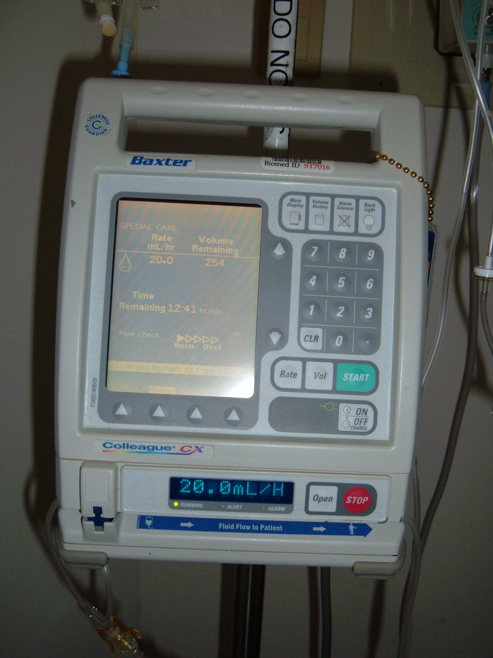 Infusion pump and biomedical technical workflow
